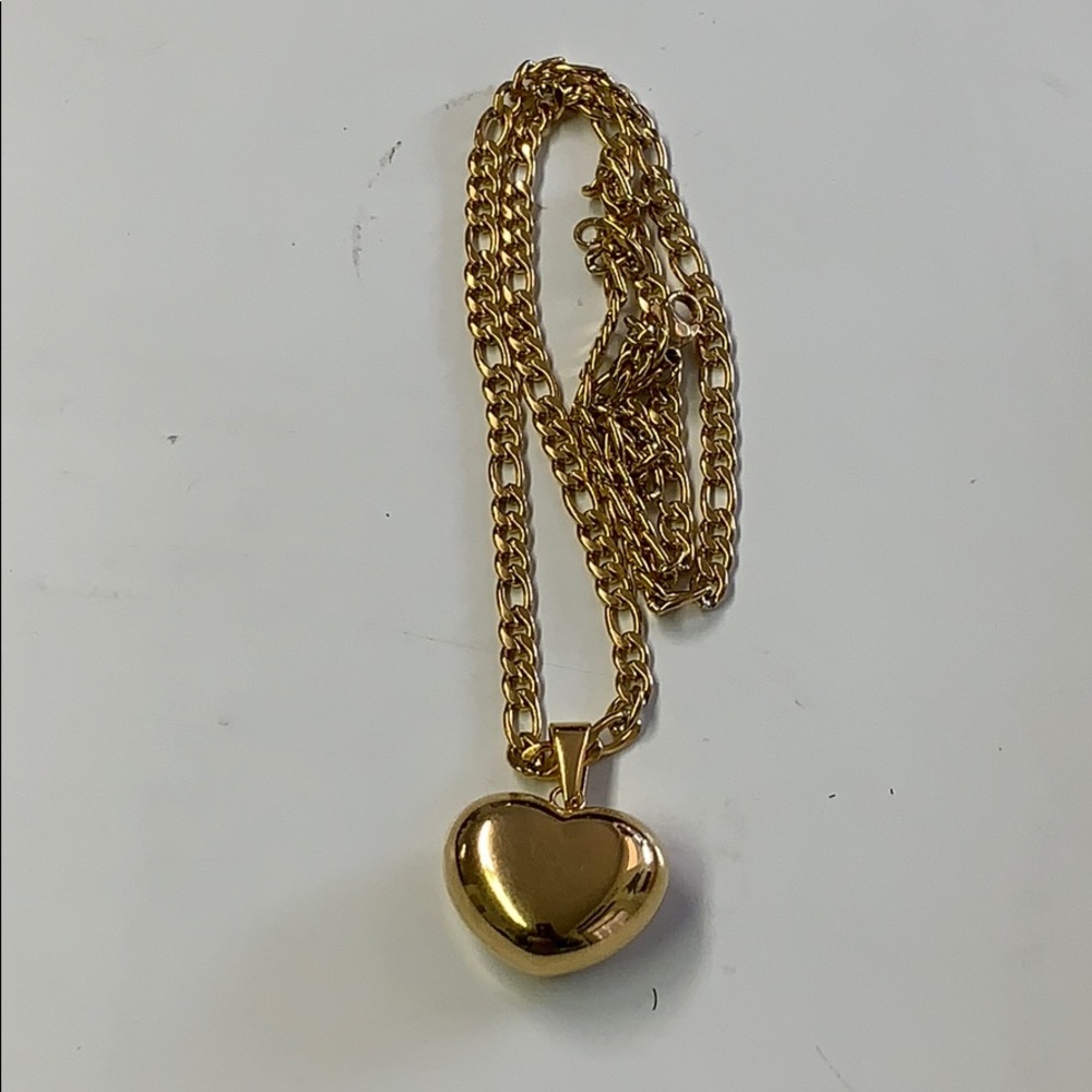 Gold plated Heart Necklace. “22 inches